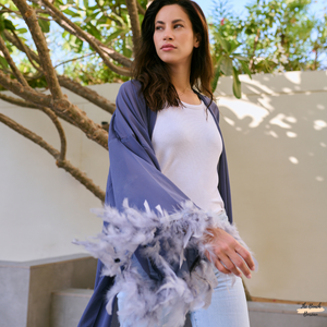 Feathered Sheer Kimono