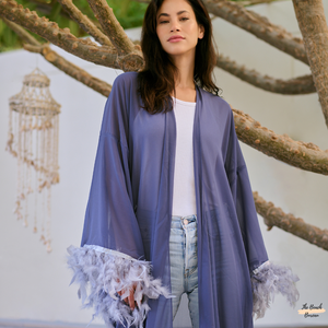 Feathered Sheer Kimono